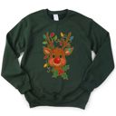  Vintage Rudolph The Red-Nosed Reindeer Faux (Printed, not real fabric or sparkles)  Sparkly With Christmas Lights - Comfy Drop Shoulder Sweatshirt
