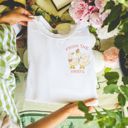  From The 1900s Faux (Printed, not real fabric or cross stitch)  Cross Stitch Cute 1980s Style Goose - Drop Shoulder Comfy Sweatshirt