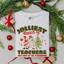  Jolliest Bunch Of Teachers This Side Of The Playground Christmas School - Softest Longer Length Bella Canvas Tee
