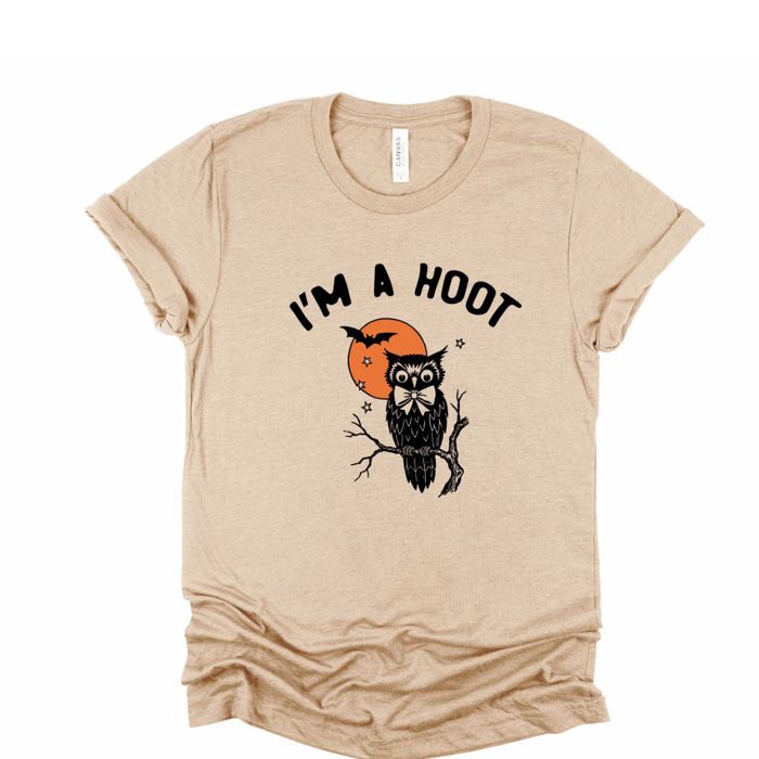 Im A Hoot Vintage Retro 1920s Halloween Vibes - Softer Longer Length Bella Canvas Tee