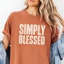  Simply Blessed - Thanksgiving Gratitude Feeling Blessed - T-Shirt Soft Wash Cotton Heavyweight Tee (Unisex)  Comfort Colors