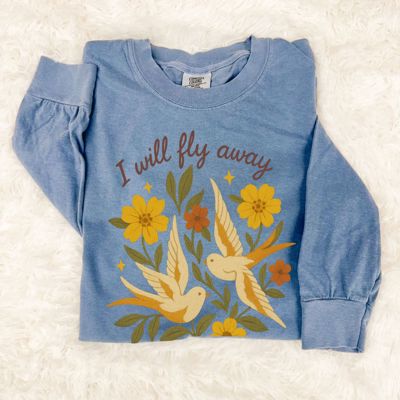 I will Fly Away Oh Glory Christian Gospel Music Theme - Long Sleeve Soft Wash Heavyweight Unisex Comfort Colors