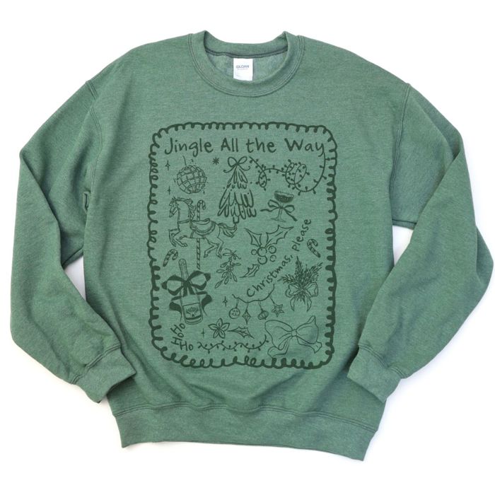 Jingle All The Way Christmas Doodles - Sweatshirt Drop Shoulder Comfy Sweatshirt