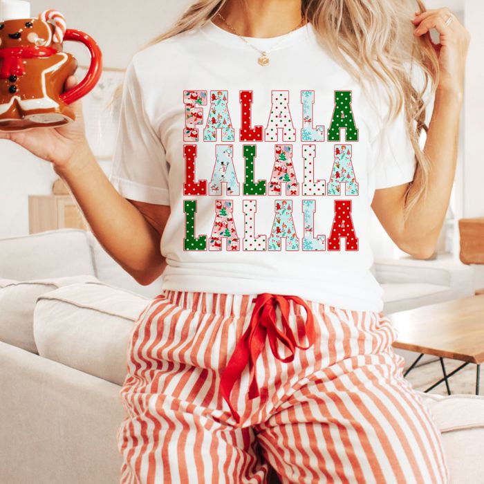 Fa La La La La La La La La - Merry Christmas Holiday Carols - Soft Longer Length Bella Canvas T-Shirt