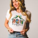  The Greatest Gift of All Christian Christmas Nativity Jesus is The Reason - T-Shirt (Crewneck)  100 Cotton Solid Colors Jersey Tee (Unisex)  Bella Canvas, T