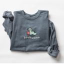  Adorable Bookish Bookworm - Comfy Drop Shoulder Sweatshirt