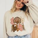  Cute Gobble Turkey Thanksgiving Fall - Comfy Drop Shoulder Sweatshirt