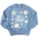  Let It Snow Vintage Faux (Printed, not real fabric or crochet)  Crocheted Snowflakes Christmas Winter - Comfy Softstyle Midweight Crewneck Sweatshirt