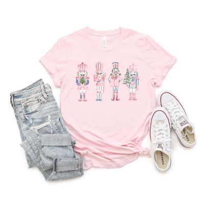 Adorable Pink Christmas Nutcrackers  - Soft and Comfy Bella Canvas T-Shirt