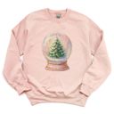  GLITTER PRINT - Painterly Festive Christmas Tree Snowglobe Printed With Real Glitter - Unisex Softstyle Midweight Crewneck Sweatshirt