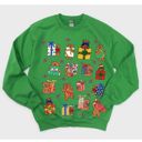  Vintage Gift Teddies PRINTED Christmas Teddy Bears - Comfy Drop Shoulder Sweatshirt