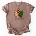  Tis The Season Frosted Christmas Cakes Faux (Printed, not real fabric or knitted)  Knitted - T-Shirt (Crewneck)  100 Cotton Heavyweight Tee (Unisex)  Comfort Colors