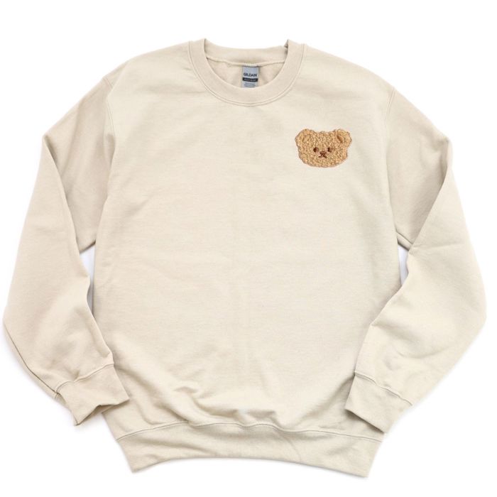 Real Crocheted Teddy Bear Sweater - Comfy Drop Shoulder Sweatshirt