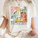  Come Let Us Adore Him - Nativity - Handdrawn - Christmas - T-Shirt (Crewneck)  100 Cotton Heavyweight Tee (Unisex)  Comfort Colors