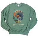  Give Thanks Grumpy Vintage Turkey Funny For Thanksgiving - Sweatshirt (Crewneck)  Poly-Cotton Colors (Unisex)  Gildan, Unisex Softstyle Midweight Crewneck S