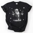  Jolly Christmas Santa In The Snow Half Tone Style Print - T-Shirt (Crewneck)  100 Cotton Heavyweight Tee (Unisex)  Comfort Colors