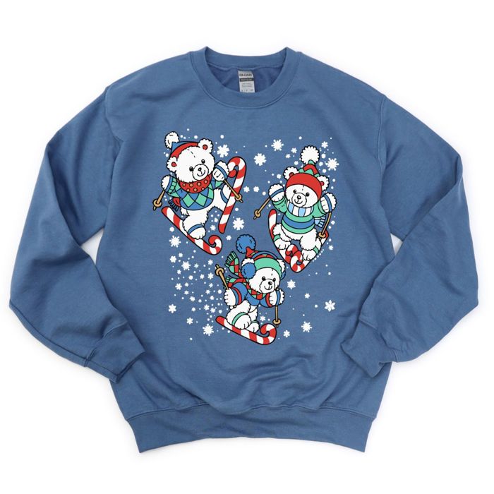 Total Throwback!  - 1990's PRINTED Christmas Teddy Bear Sweatshirts - Sweatshirt (Crewneck)  Poly-Cotton Colors (Unisex)  Gildan