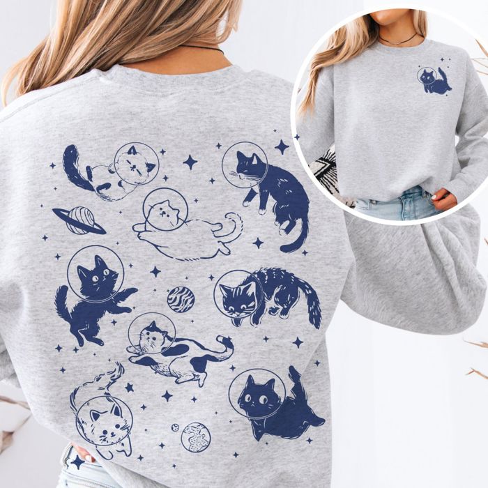 Cats In Space Feline Cuteness - Purrfect Cold Weather Sweatshirt