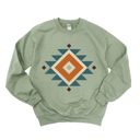  Diamond Shaped Aztec Country Western - Sweatshirt (Crewneck)  Poly-Cotton Colors (Unisex)  Gildan, Unisex Softstyle Midweight Crewneck Sweatshirt