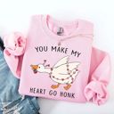  You Make My Heart Go Honk Valentines Day Goose - Sweatshirt (Crewneck)  Poly-Cotton Colors (Unisex)  Gildan