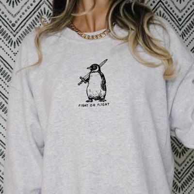 Fight or Flight Funny Penguin Parody  - Choose Sweatshirt or T-Shirt