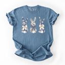  Three Floral Bunnies Spring Easter Motiff - Choose T-Shirt or Sweatshirt