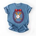  Coquette Baseball Softball Sports Baseball Mom - T-Shirt (Crewneck)  100 Cotton Heavyweight Tee (Unisex)  Comfort Colors, Sweatshirt (Crewneck)  Poly-Cotton