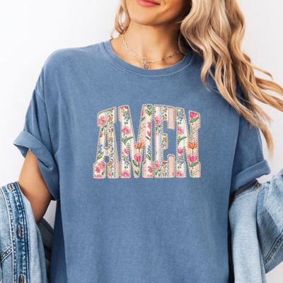 FAUX (Printed - not real fabric or pearls) Coquette Vintage Floral AMEN Christian Easter Spring - Choose T-Shirt or Sweatshirt