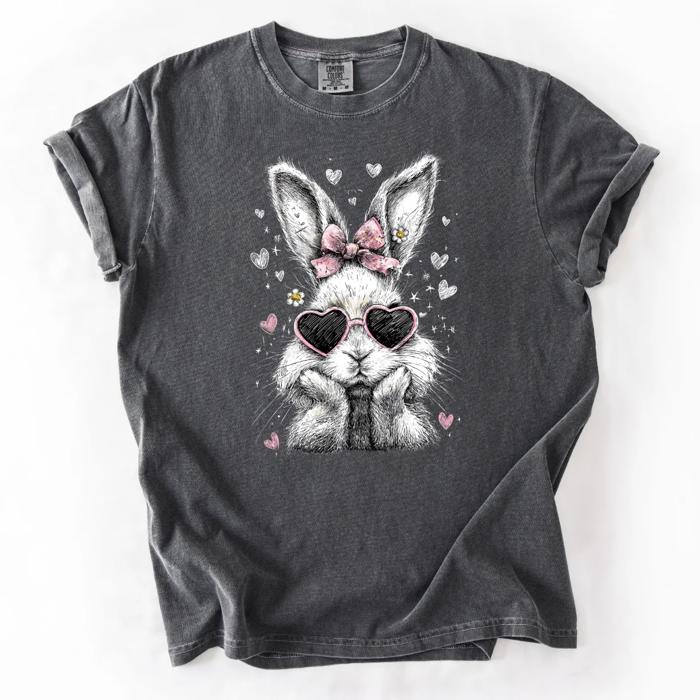 Adorable Cute Bunny With Sunglasses Perfect for Easter - Choose T-Shirt or Sweatshirt