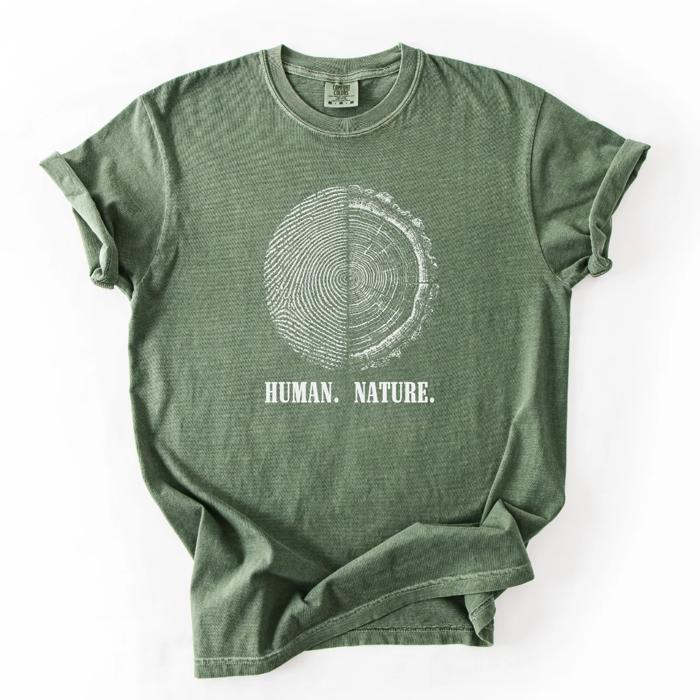 Human Nature Thumbprint Tree Earth Day - Choose T-Shirt or Sweatshirt