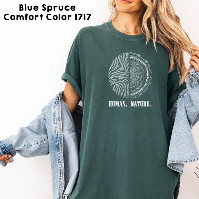 Human Nature Thumbprint Tree Earth Day - Choose T-Shirt or Sweatshirt