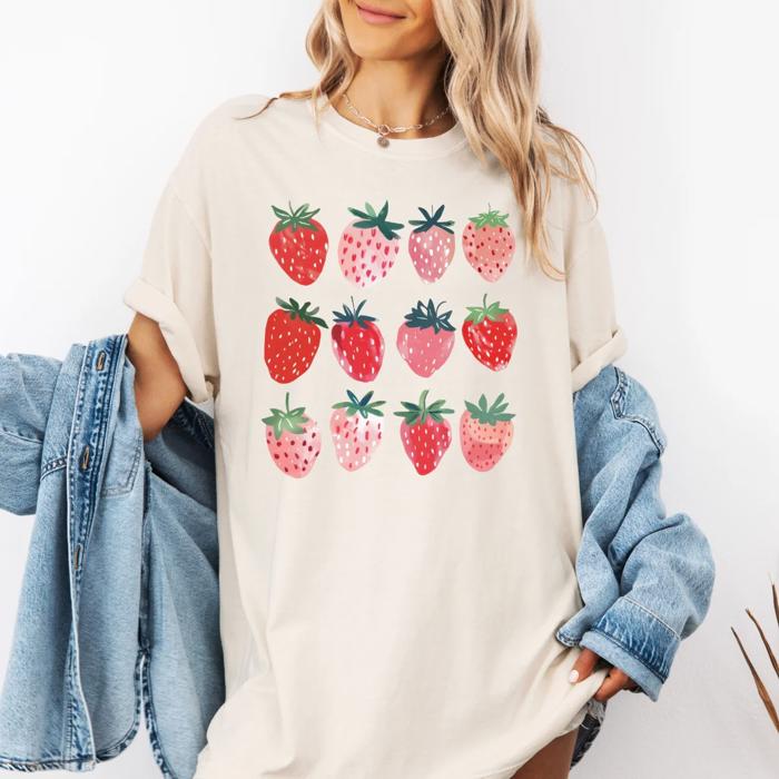 Hand Picked Summer Strawberries - T-Shirt or Sweatshirt