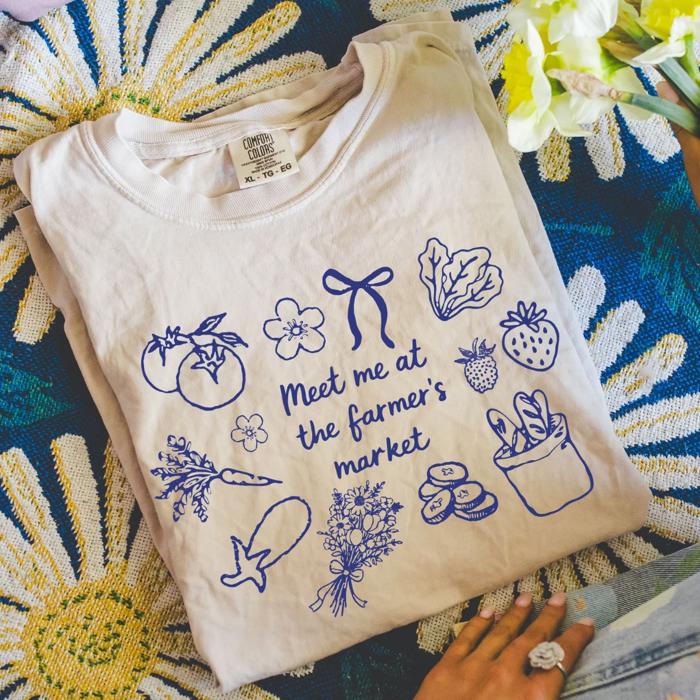 Meet Me At The Farmers Market - Summer Outing - Soft Comfort Color T-Shirt