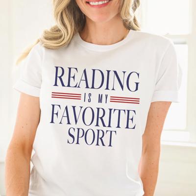 Reading Is My Favorite Sport Collegiate Style - Choose T-Shirt Or Sweatshirt