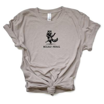 Mildy Feral Funny Cute Raccoon - 80 Colors - Comfy Classic Bella Canvas T-Shirt