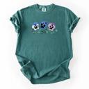  Three Whimsical Pansies Spring Summer - Soft Wash Heavyweight Tee Comfort Colors