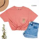  Country Western Cowboy Boots With Wild Flowers Soft Wash Pocket Tee - T-Shirt (Crewneck Pocket)  Garment-Dyed Heavyweight  (Unisex) Comfort Colors