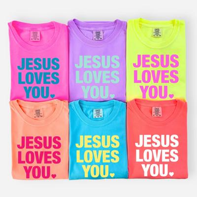 Jesus Loves You Neon Christian Design - T-Shirt