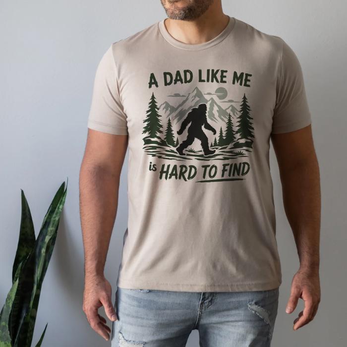 A Dad Like Me Is Hard To Find - Father's Day Big Foot Funny - T-Shirt (Unisex - Main Image Color - Heather Dust)
