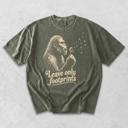  Leave Only Footprints - Big Foot Blowing Dandelion Seeds Making a Wish - T-Shirt Options (Main Image - Comfort Colors - Sage)
