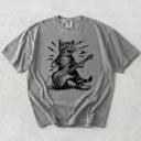  Electric Guitar Kitten Kitty Cat - T-Shirt Options, Including Tie-Dye (Main Image Comfort Colors - gray)