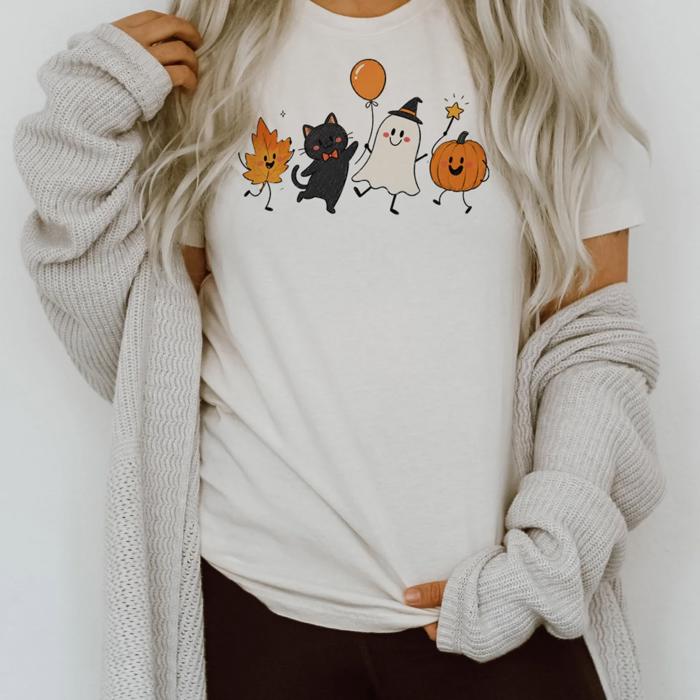 Dancing Fall Friends Halloween - Choose T-Shirt or Sweatshirt