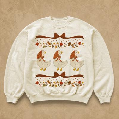 Vintage Fall Goose Geese Pattern - T-Shirt or Sweatshirt