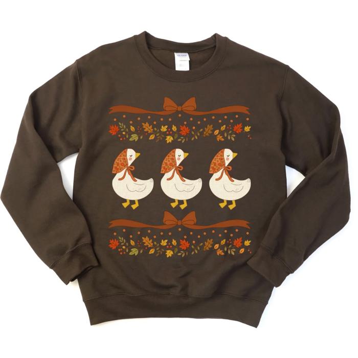 Vintage Fall Goose Geese Pattern - T-Shirt or Sweatshirt