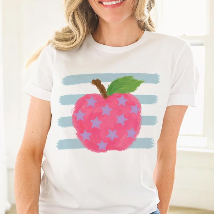 Abstract Back To School Apple For Teachers and Students - Choose T-Shirt Or Sweatshirt