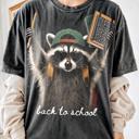  Back To School Raccoon - Soft Comfy T-Shirt (Main Image Comfort Colors - Pepper)