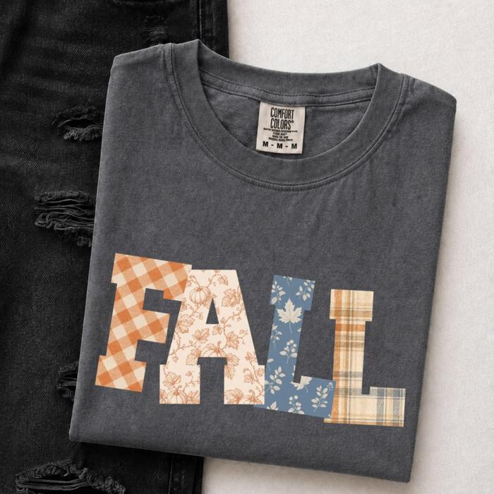 Floral Fall Autumn Time - T-Shirt or Sweatshirt (Main Image - Comfort Colors - Pepper)