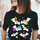  Colorful Spooky Bats Halloween - Choose T-Shirt or Sweatshirt