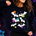 Colorful Spooky Bats Halloween - Choose T-Shirt or Sweatshirt