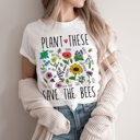  Plant These Save Bees Wildflower Earth Day Retro Boho Hippie Style Ultra Soft Graphic Tee Unisex Soft Tee T-shirt for Women or Men